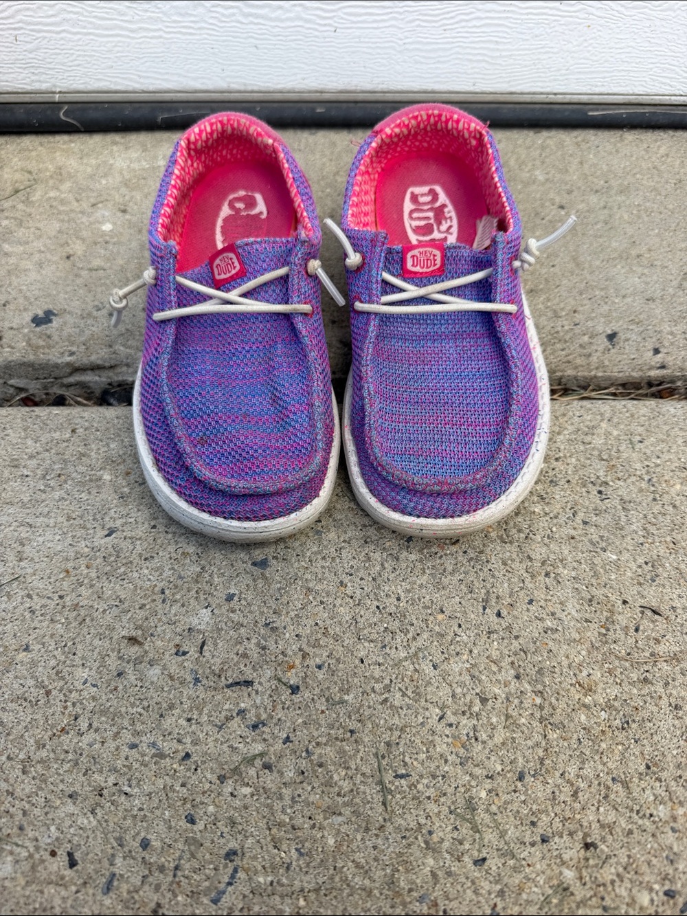 Hey Dude Kids Pink & Purple Knit Slip-On Sneakers